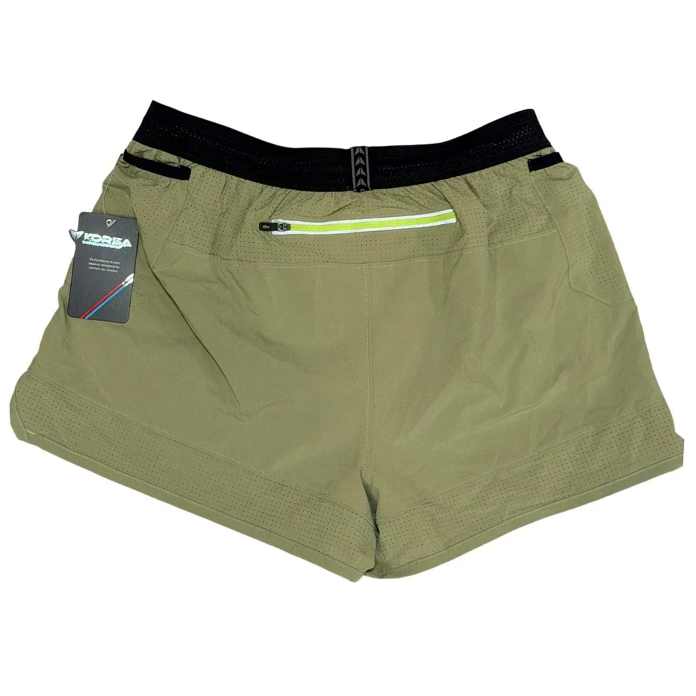 Korsa Running Shorts Mens Medium Olive Green Performance Road Runner Sports NWT